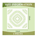 4 Reusable Tile Stencils 12" x 12" | Wall Stencils | Tile Pattern