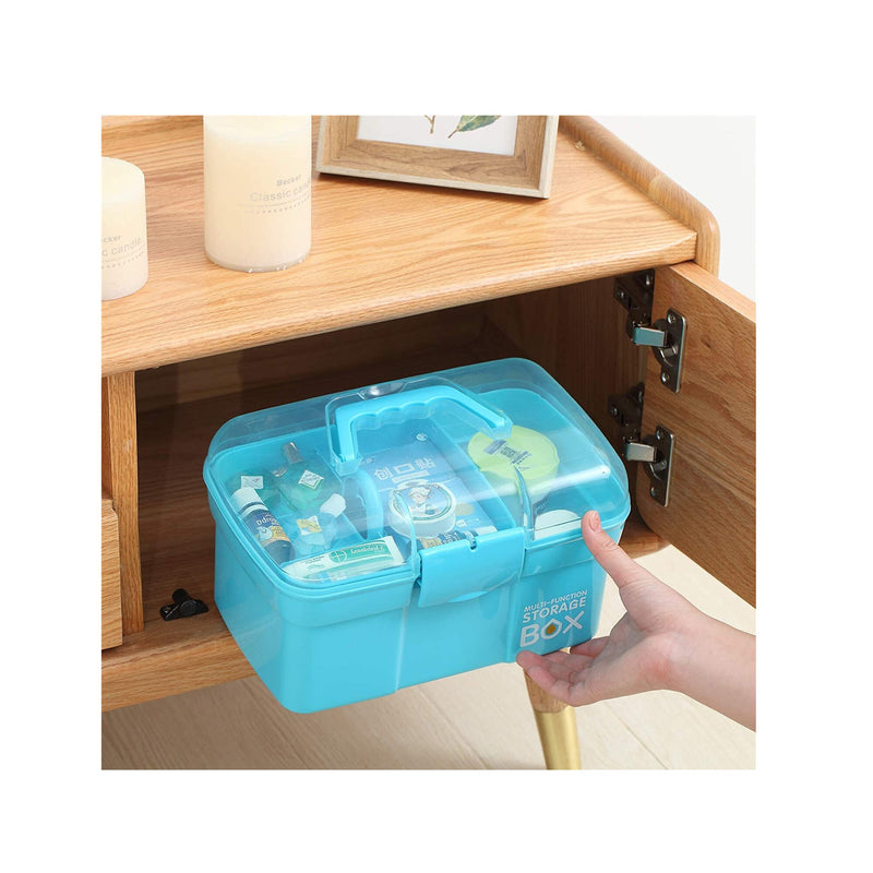 Sunxenze 11'' Clear Plastic Storage Box/Tool Box/Sewing Box Organizer