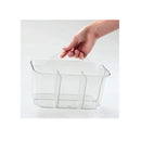 mDesign Plastic Portable Craft Storage Organizer Caddy Tote | Divided Basket Bin with Handle for Crafts | Sewing Art Supplies