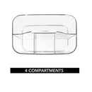 mDesign Plastic Portable Craft Storage Organizer Caddy Tote | Divided Basket Bin with Handle for Crafts | Sewing Art Supplies