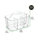 mDesign Plastic Portable Craft Storage Organizer Caddy Tote | Divided Basket Bin with Handle for Crafts | Sewing Art Supplies