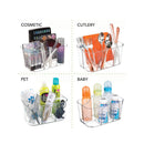 mDesign Plastic Portable Craft Storage Organizer Caddy Tote | Divided Basket Bin with Handle for Crafts | Sewing Art Supplies