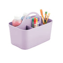 mDesign Plastic Portable Craft Storage Organizer Caddy Tote | Divided Basket Bin with Handle for Crafts | Sewing Art Supplies
