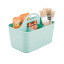 mDesign Plastic Portable Craft Storage Organizer Caddy Tote | Divided Basket Bin with Handle for Crafts | Sewing Art Supplies