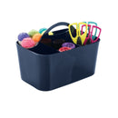 mDesign Plastic Portable Craft Storage Organizer Caddy Tote | Divided Basket Bin with Handle for Crafts | Sewing Art Supplies