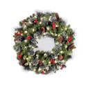 National Tree Company Pre-Lit Artificial Christmas Wreath | Green Crestwood Spruce | White Lights | Decorated