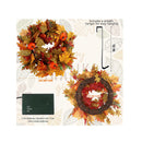 Juegoal Lighted Fall Wreath with Metal Hanger | 14 Inch Pre-lit Artificial Autumn Maple Leaf Wreaths