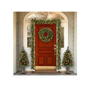 National Tree Company Pre-Lit Artificial Christmas Wreath | Green Crestwood Spruce | White Lights | Decorated
