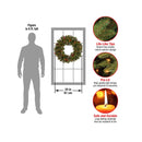 National Tree Company Pre-Lit Artificial Christmas Wreath | Green Crestwood Spruce | White Lights | Decorated