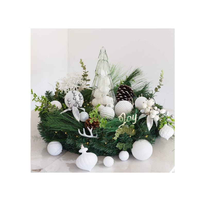 KI Store White Christmas Balls 34pcs 2.36-Inch Christmas Tree Decoration Ornaments