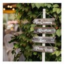 MyGift | Hanging Wedding Signs | Decorative Arrow Direction Signage | Rustic Burnt Wood Decorations For Ceremony