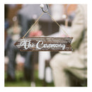 MyGift | Hanging Wedding Signs | Decorative Arrow Direction Signage | Rustic Burnt Wood Decorations For Ceremony