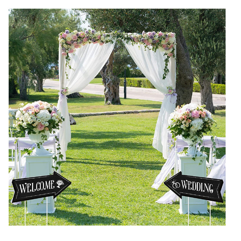 6 pcs. Directional Wedding Road Signs | Directional Yard Signs with Stakes | double sided arrow | wedding signs | welcome sign