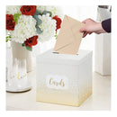 Hallmark | 10 Inch Elegant Card Receiving Box | Pearl And Golden Dots | For Weddings | Graduations | Retirements