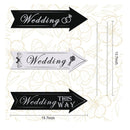 Set of 6 Directional Signs For Weddings | Double-Sided Printing | Directional Arrow Sign For Weddings | Outdoor Lawn Decoration