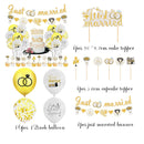 Wedding Decoration Kits For Just Married Party Decorations | Includes White Gold Diamond Ring Garland