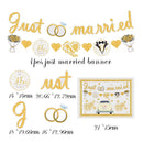 Wedding Decoration Kits For Just Married Party Decorations | Includes White Gold Diamond Ring Garland