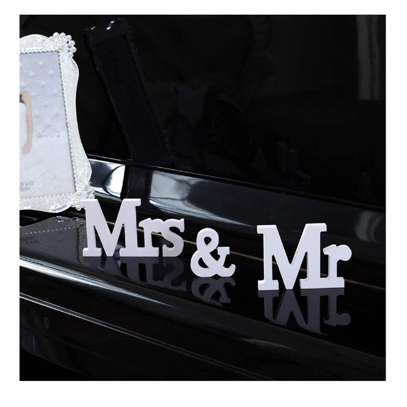 IronBuddy Mr Mrs Sign Letters 3D White Wooden Letters Wooden Decoration Mr And Mrs Letters for Party Wedding Table Decoration