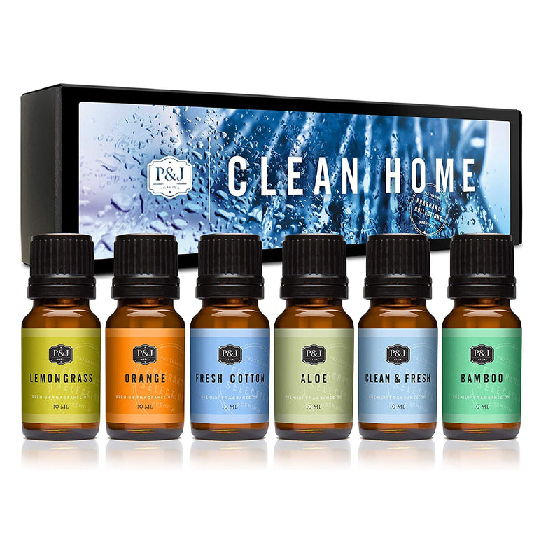 P&J Commercial Fragrance Oil | Clean Home Set Of 6 | Scented Oil To Make Soap | Diffusers