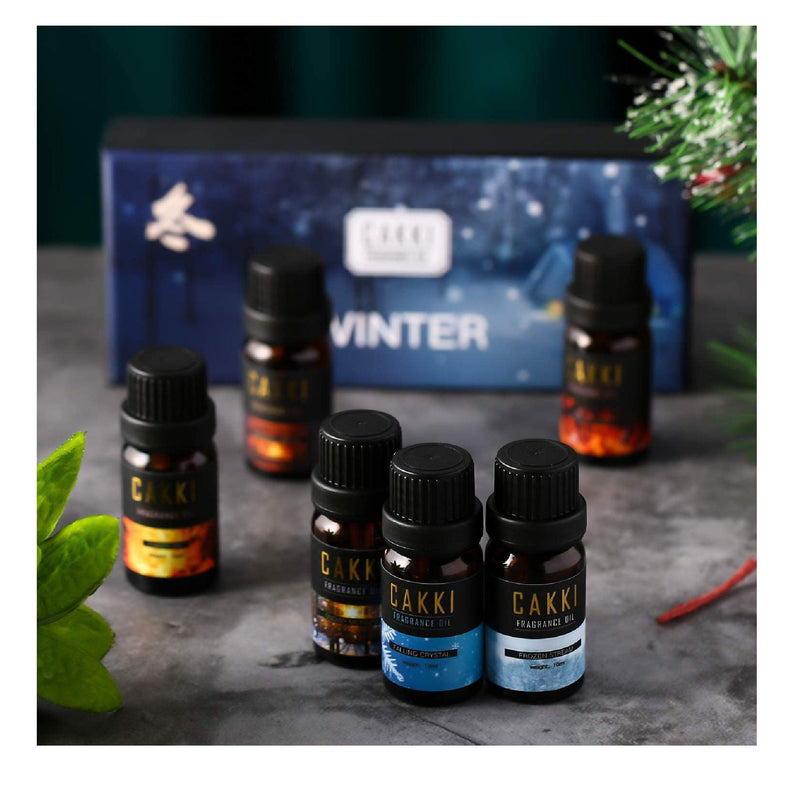 Winter Essential Oils for Home Diffusers and Soap, candle | CAKKI Fragrance Oil Gift Set 6x10ml