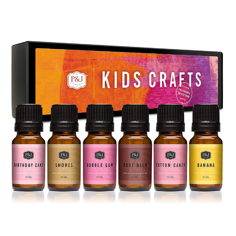 P&J Commercial Fragrance Oil | Kids Crafts Set Of 6 | Premium Grade Fragrance Oils ideal for candle make