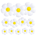12 Daisy Balloons for Daisy Party Decorations | Huge White Flower Foil Mylar Balloons for Balloon Arch Garland (3 Sizes)