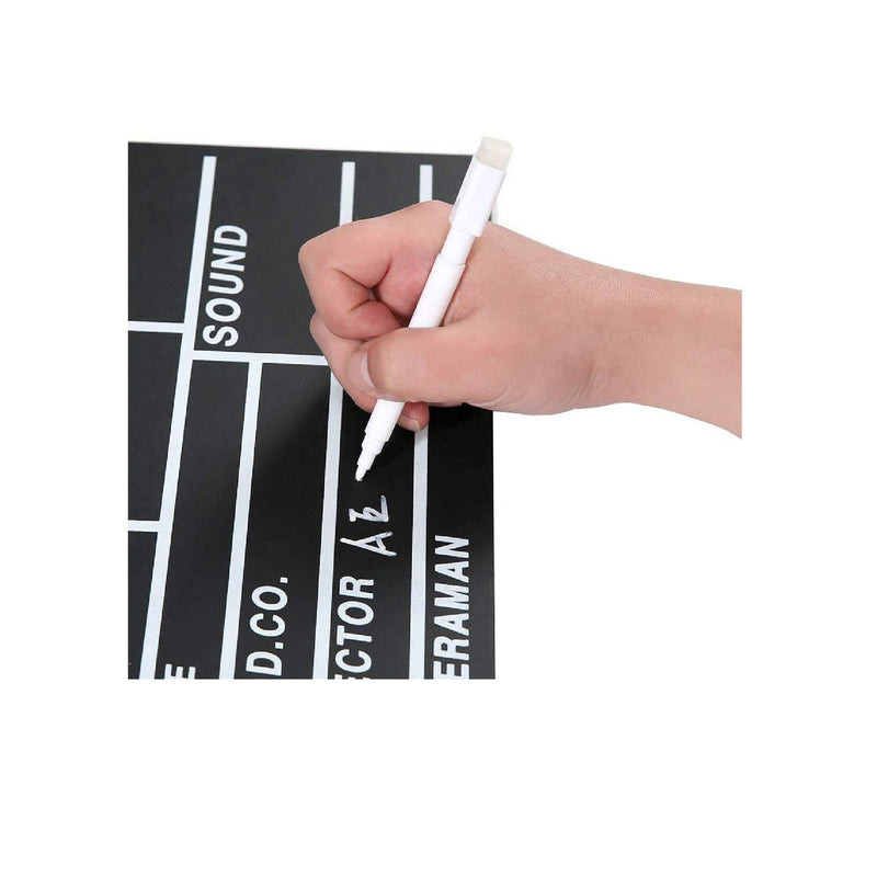 Professional Movie Directors Clapboard | Photography Studio Video TV Acrylic Clapper Board Dry Erase Film Slate