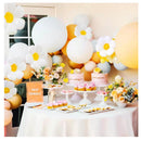 12 Daisy Balloons for Daisy Party Decorations | Huge White Flower Foil Mylar Balloons for Balloon Arch Garland (3 Sizes)