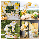 12 Daisy Balloons for Daisy Party Decorations | Huge White Flower Foil Mylar Balloons for Balloon Arch Garland (3 Sizes)