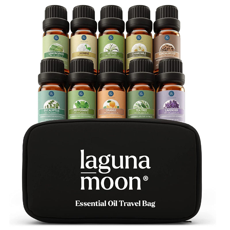 Essential Oil Set | 10 Piece Organic Aromatherapy Oil In Portable Bag for candle making