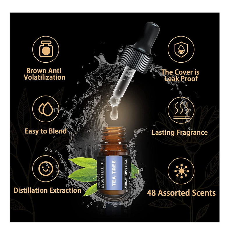 Essential Oils Set - 20 Pcs Essential Oil Kit for Diffuser, Humidifier,  Aromatherapy, Massage, Skin & Hair Care - Lavender, Tea Tree, Lemon