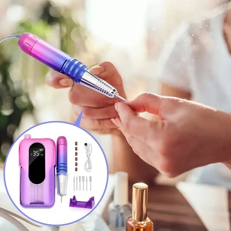 Rechargeable 35000 RPM Nail Drill Portable Electric Nail Drill Professional Efile Nail Drill Kit For Acrylic,for Salon Use Or Home DIY With