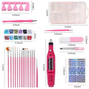 26 Pcs Professional Nail Art Tool Set And Portable Electric Nail Drill | Nail Pen Designer 3D Nail Accessories Art Kit