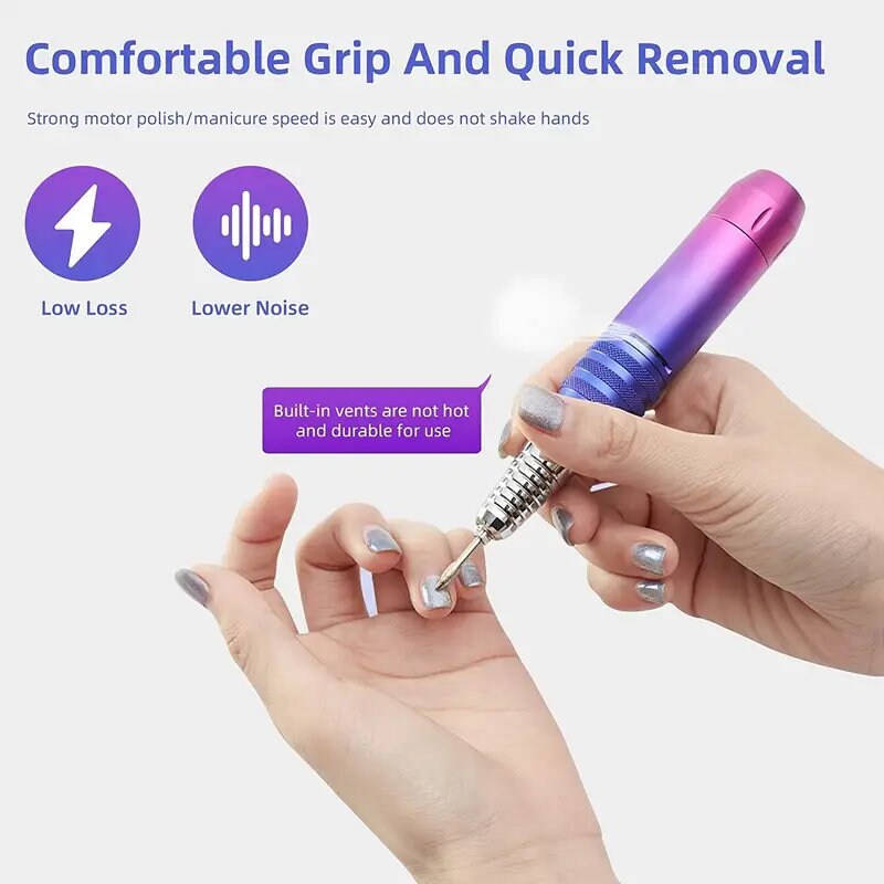 Rechargeable 35000 RPM Nail Drill Portable Electric Nail Drill Professional Efile Nail Drill Kit For Acrylic,for Salon Use Or Home DIY With