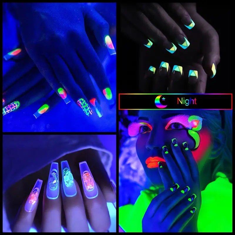 8Color Luminous Poly Gel Nail Kit Nail Extension Gel0.5oz With 6W UV LED Nail Lamp Slip Solution Gel Polish Rhinestones Nail Art Pen Starter