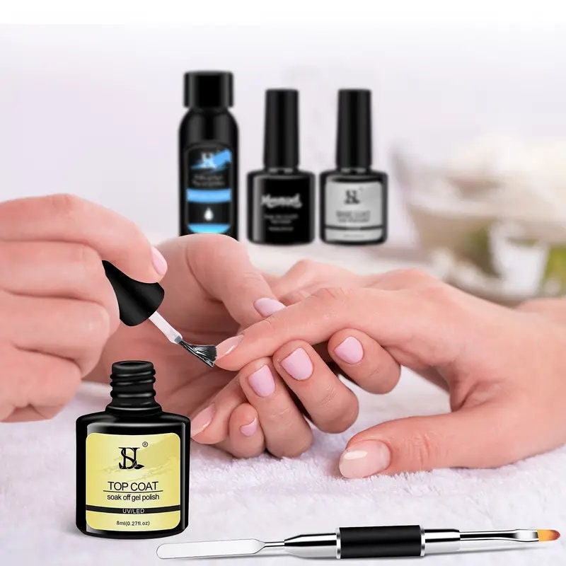 8Color Luminous Poly Gel Nail Kit Nail Extension Gel0.5oz With 6W UV LED Nail Lamp Slip Solution Gel Polish Rhinestones Nail Art Pen Starter