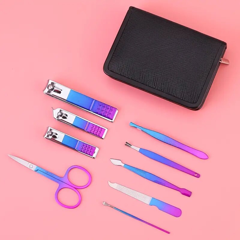 9 Pcs Manicure Set | Stainless Steel Pedicure Nail Tool | Nail Clipper Nail Cutter Nail Files | Manicure Kit For Men Women Nail Care