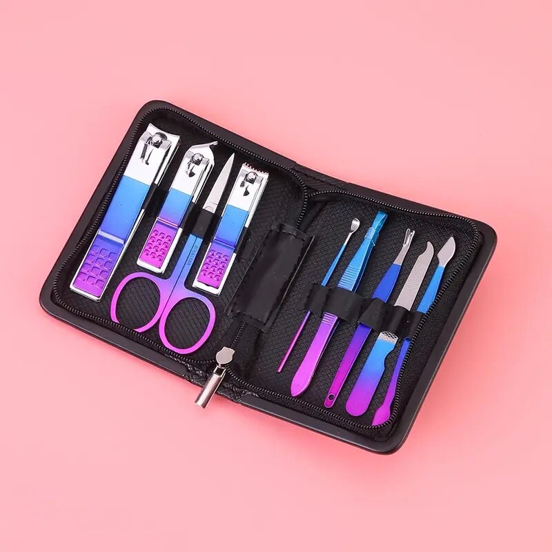 9 Pcs Manicure Set | Stainless Steel Pedicure Nail Tool | Nail Clipper Nail Cutter Nail Files | Manicure Kit For Men Women Nail Care