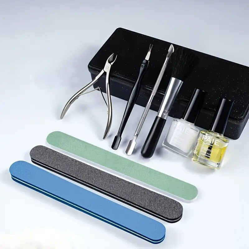 Manicure Care Kit | Nail Cuticle Nippers | Nail Files Nail Cuticle Pushers | Toe Splitter Nutritional Oil | Softener Professional Manicure
