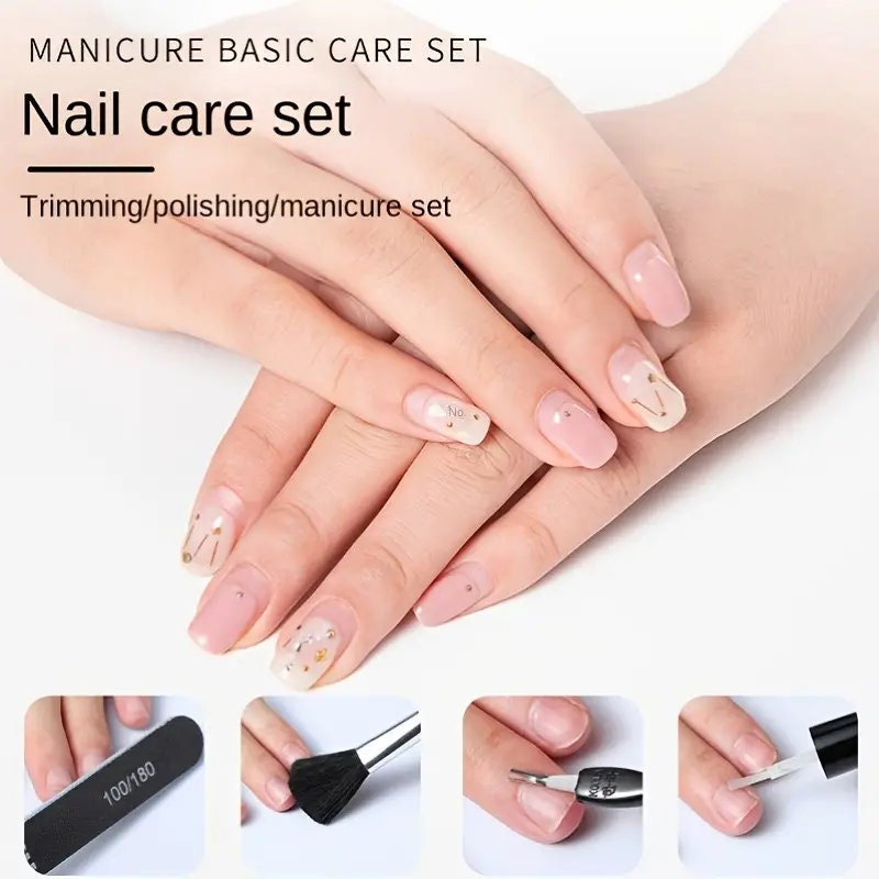 Manicure Care Kit | Nail Cuticle Nippers | Nail Files Nail Cuticle Pushers | Toe Splitter Nutritional Oil | Softener Professional Manicure