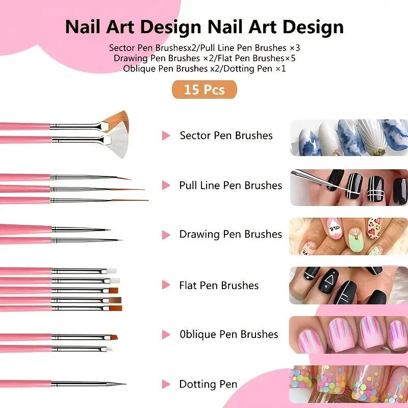 61 PCS Nail Art Kit Accessories | Nail Decoration Kit | Rhinestone Nail Art Brush Set For Manicure | DIY Makeup