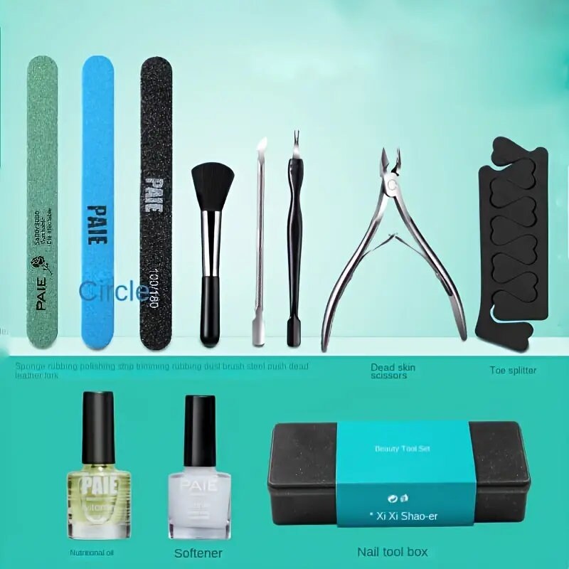 Manicure Care Kit | Nail Cuticle Nippers | Nail Files Nail Cuticle Pushers | Toe Splitter Nutritional Oil | Softener Professional Manicure