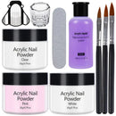 Nail Acrylic Brush Nail Powder And Liquid Set Acrylic Nail Kit With Liquid Monomer Nail Forms Tips Practice Finger For Beginners