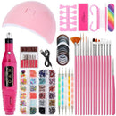 Nail Starter Kit, Portable UV Lamp LED Dry Nail Kit Nail Art Manicure Set Acrylic Nail Tools Set