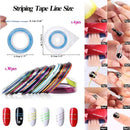 Nail Art Kit Nail Design Tools With 30 Striping Tape 4Pcs Striping Roller Box 12 Colors Rhinestones 5pcs Dotting Pen 15pcs Nial At Brush Set