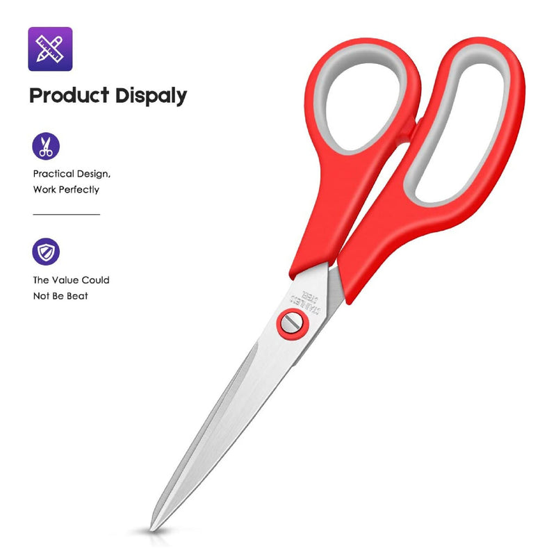 Taotree Multi-Purpose Scissors Bulk Pack of 5 Sharp Stainless Steel Scissors | For Office Home General Use