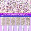 Nail Art Brushes 3D Nail Art Decorations Kit With Dotting Tool Striping Tape | Crystals AB Nail Art Rhinestones | Holographic Chunky Glitter