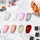 Nail Extension Gel Set | 8 Colors UV Poly Nail Gel Kit With Flash Drill Manicure Accessories Nail Art Tool For Starter
