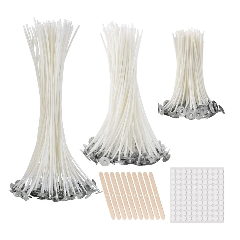 300 Functional Wicks For Adhesive Smokeless Candles | To Make Pillar Candles And DIY Candles | 3.5 Inch, 6 Inch, 8 Inch)