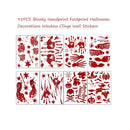 Halloween Decorations 95 Pcs Halloween Window Clings | 8 Sheets Bloody Handprint Footprint Clings Scary